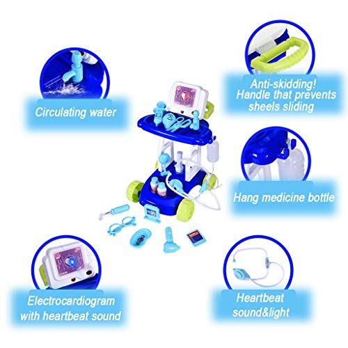 image for Youen Doctor Kit for Kids, Toddler Electric Simulation Medical Trolley