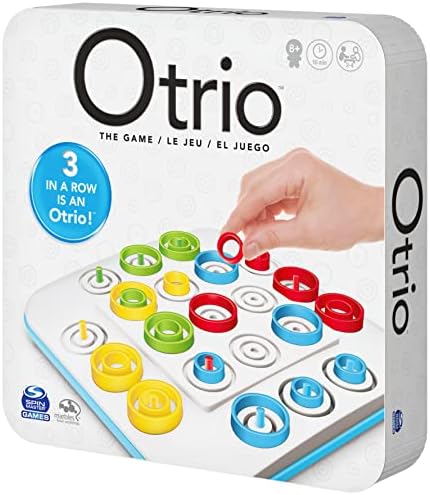 Marbles OTRIO – Nueva edición del juego de mesa estratégico para la familia – Alinea los peones en una versión modernizada del Morpion en forma de juego de mesa – Multijugador – Juego infantil de 8