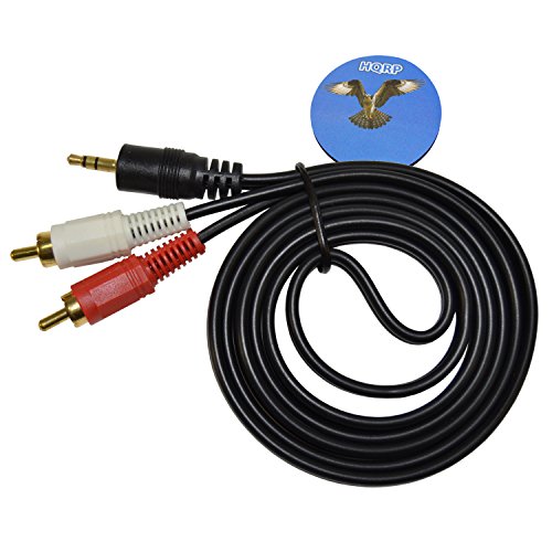 HQRP Stereo RCA to 3.5mm Audio Cable for Vizio E320i-A0 D28h-C1 E190VA E220VA E221-A1 E260VA E701i-A3 TV Mini Plug Cord Y-Splitter 5ft + HQRP Coaster