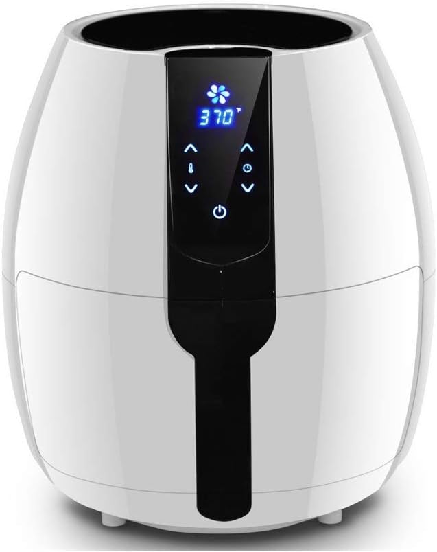KLYHCHN Air Fryer Large Oilless Cooker with Detachable Dishwasher Safe Basket Air Frying 1500 W 4.8 Quart Electric LCD Touch Screen Timer Air Fryer Adjustable Temperature Control (Black)
