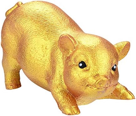 Miss Fortan Squishy Toys Slow Rising , Squeeze Decompression Toy, Soft Jumbo Scented Kawaii Cartoon Pig Simulation, Gift Children Key Chain Strap Pendant Decoration (Gold)