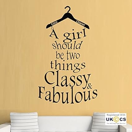 Classy Fabulous Coco Chanel Quote Mädchen-Wand-Kunst-Aufkleber-Abziehbilder Vinyl-Hauptraum Schlafzimmer Jungen Mädchen Kinde
