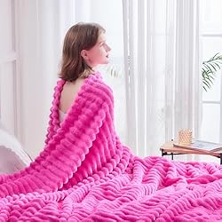 NEWCOSPLAY Super Soft Throw Blanket Hot Pink