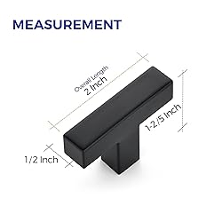 Ravinte 5 Pack Black Square Bar Cabinet Knobs 2