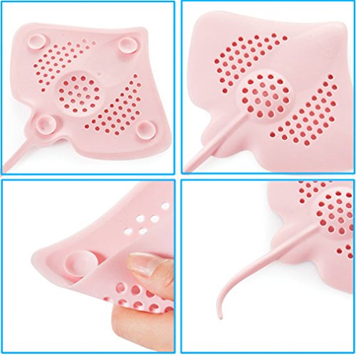 GUAngqi Bathroom Shower Kitchen Drain Sink Strainer Filter Sink Drain Cover,Pink