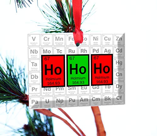 Ho Ho Ho Periodic Table of Elements Glass Christmas Ornament - Thumbnail 3