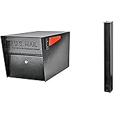 Mail Boss 7506 Mail Manager Security Mailbox and 7121 Mounting Post, Black