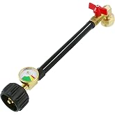 MCAMPAS 1lb Propane Tank Refill Adapter with Valve and Gauge | Fits QCC1/Type1 20lb Tank to 1lb Disposable Cylinder Converter
