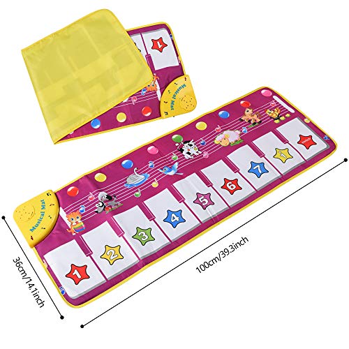 ALANGDUO Piano Musical Mats, Kids Children Touch Play Game Dance Music Animal Blanket Carpet Mat, Boys Girls Baby Early Education Toys