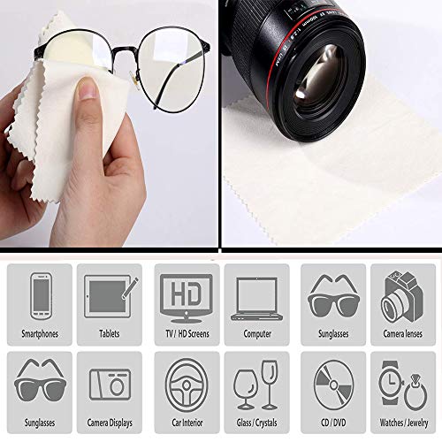 BloomSesame Natural Chamois Cleaning Cloth(3 Pack, 6x6 Inch) Lint Free Cleaner Cloths for Camera Lenses, Eyeglasses, Glasses, Screen, iPad, iPhone, Tablet, Cell Phone and More