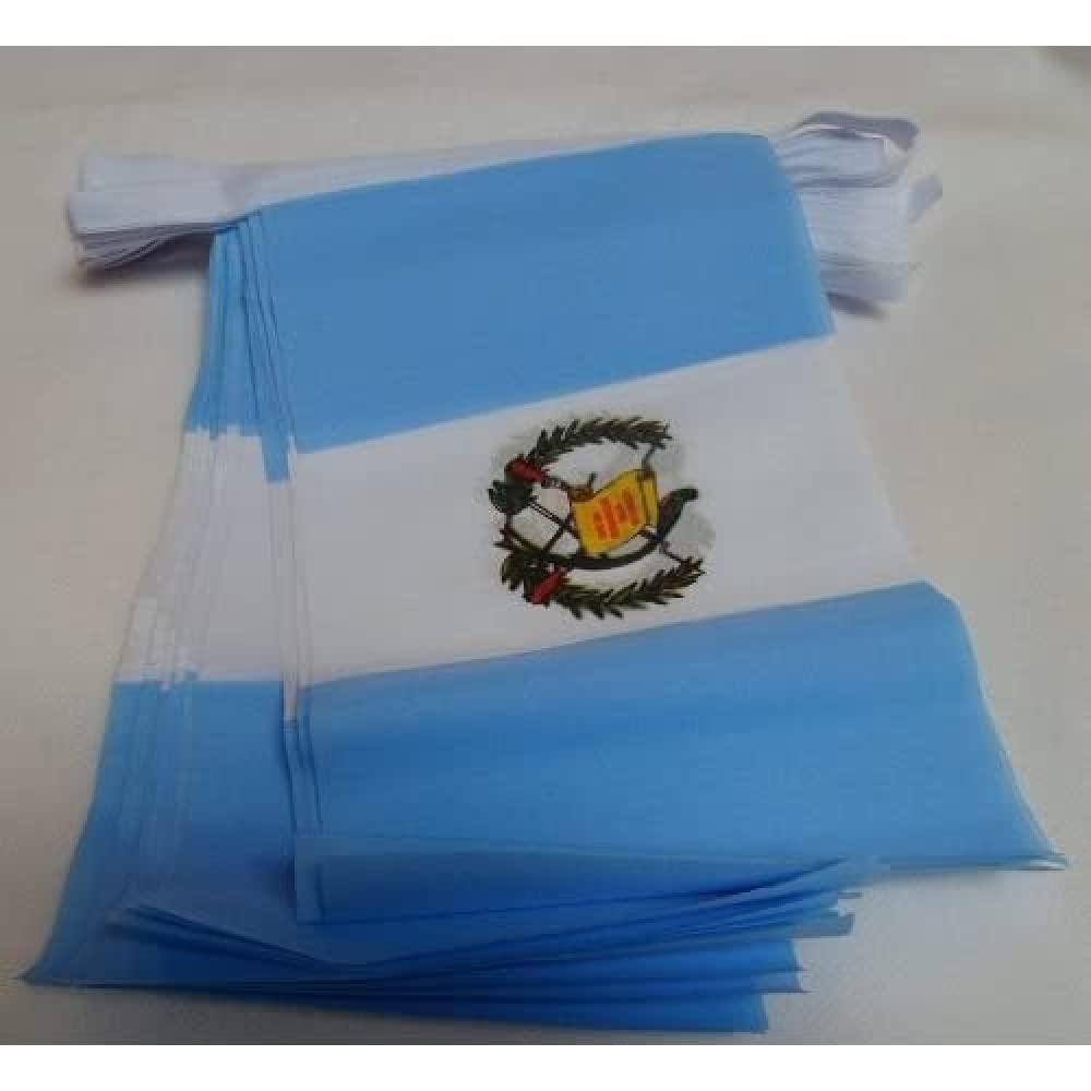 AZ FLAG Guatemala Bunting Flag, 20 Ft Garland with 20 Small Guatemalan Flags 8'' x 6'', 100% Polyester String Pennant, 6 meters