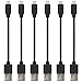 JZBRAIN USB Short Cables Charge&Sync Data Cord 10 Inches Length (6 Pack - Black)