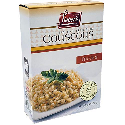 Lieber's Couscous Tricolor Flavor, Gluten Free, Kosher For Passover, 6 Ounce Box (Pack of 3, Total of 18 Oz)