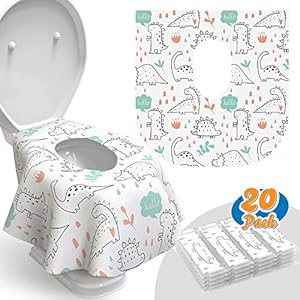 Toilet Seat Covers Disposable – 20 Pack – Waterproof, Ideal for Kids and Adults – Extra Large, Individually Wrapped for…