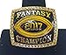 2017 Fantasy Football Champion Ring - Gold or Silver Finish - Heavy FFL Studded League Championship Winner Trophy - Champ Ring Award with Stand - Decade Awards
