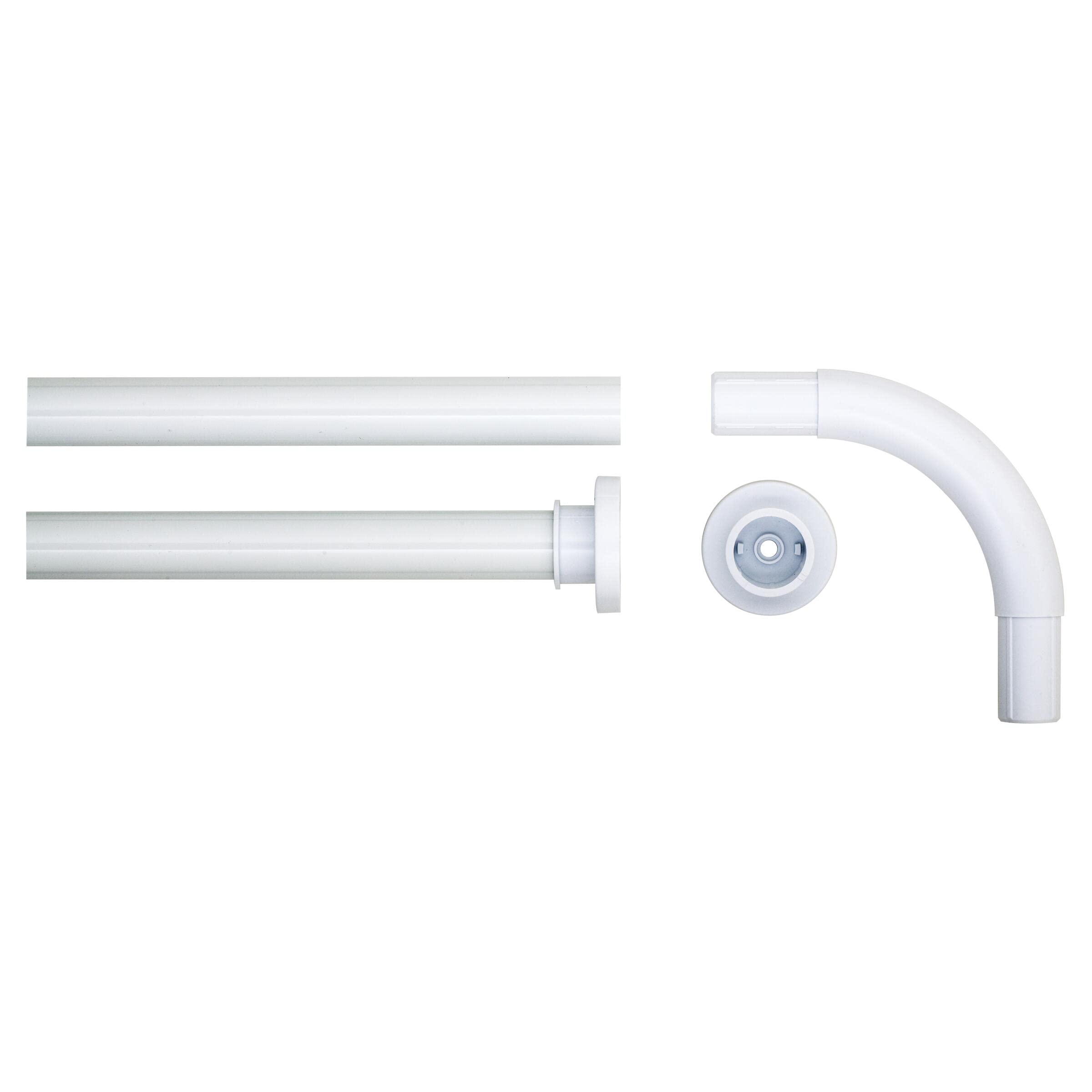 Sealskin Seallux Shower Curtain, Stainless Steel, White, 2.8 x 90 x 2.8 cm