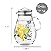 Glass Water Pitcher,50 Oz Carafe with Lid,Glass Water Jug with Particular Coaster and Brush,Glass Water Jar