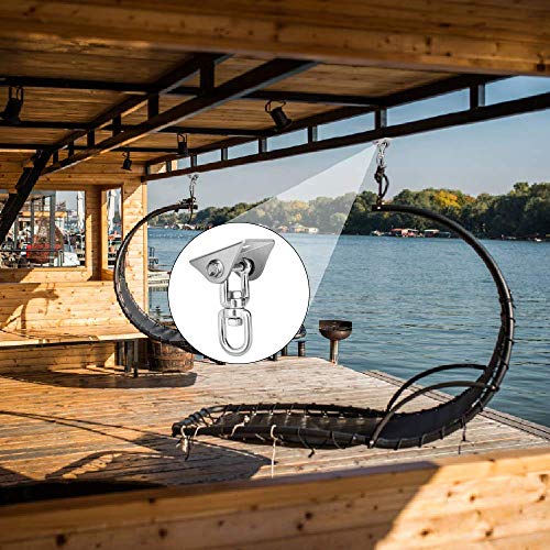 Molbory Deckenhaken Hängesessel, 500KG Kapazität Edelstahl Deckenhaken 360° Dreh Schaukelhaken für Betonholz, Hängematte… – Bild 7