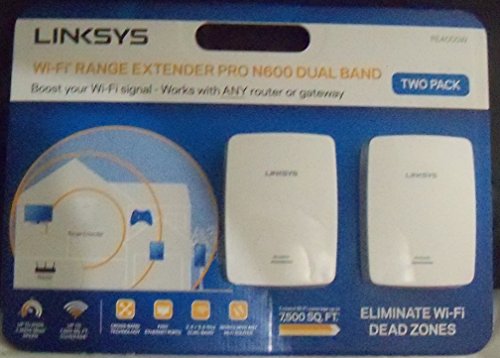 Linksys Wi-Fi Range Extender Pro N600 Dual Band RE4000W White 2-Pac