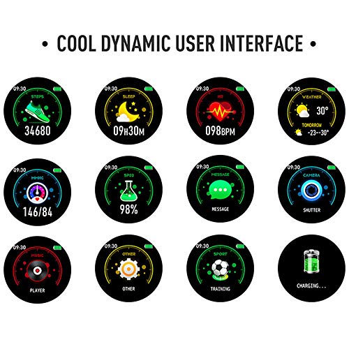 Fitness Tracker Watch with Heart Rate Blood Oxygen Monitor Pedometer,Step Calorie Sleep Monitor Music Control,Waterproof Activity Tracker with Sleep Monitor (Black)