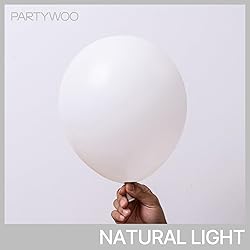 PartyWoo White Balloons 140 pcs Different Sizes