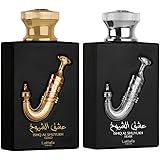 Lattafa Perfumes Pride Ishq Al Shuyukh for Unisex 2 Piece Eau de Parfum Gift Set (Gold + Silver) 3.4 Ounce/100 ml each
