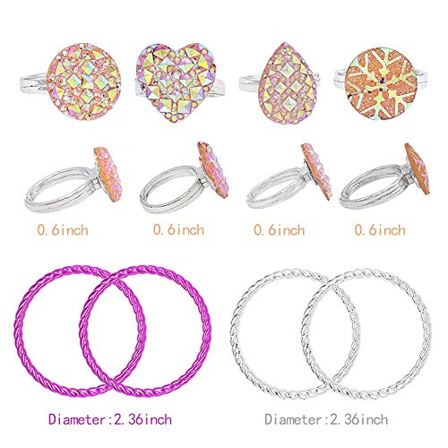 Tagitary Princess Dress Up Jewelry Dress-up Play Toy Set for Girls Jewelry with Crowns, Necklaces, Wands, Rings, Earrings Bracelets and Pink Skirt, 21 Pcs - Thumbnail 4