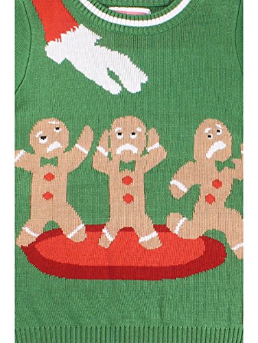 Tipsy Elves Women's Ugly Christmas Sweater - The Gingerbread Nightmare Funny Sweater Green - Image 5