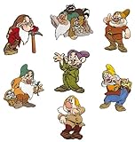 The 7 Dwarfs of Walt Disney Snow White and The 7 Dwarfs Embroidered Iron On Applique Patches Lot of 7