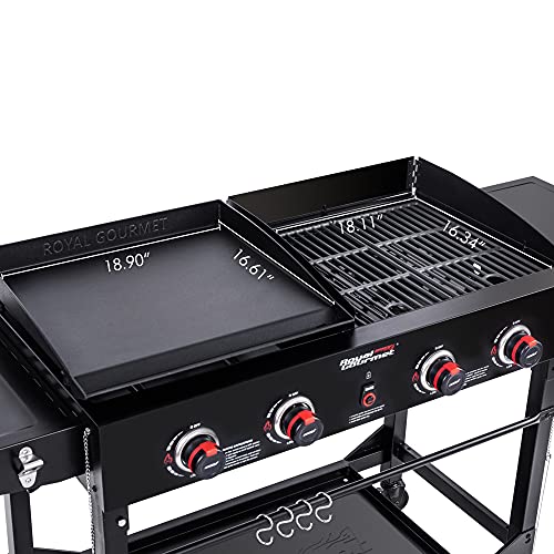 Royal Gourmet GD402 4Burner Portable Propane Gas Grill and Griddle