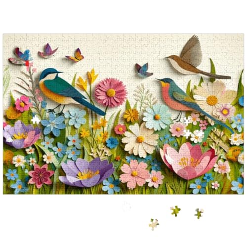 Puzzles for Adults 500 Pieces, Birds & Flowers Jigsaw Puzzle 500… at Amazon