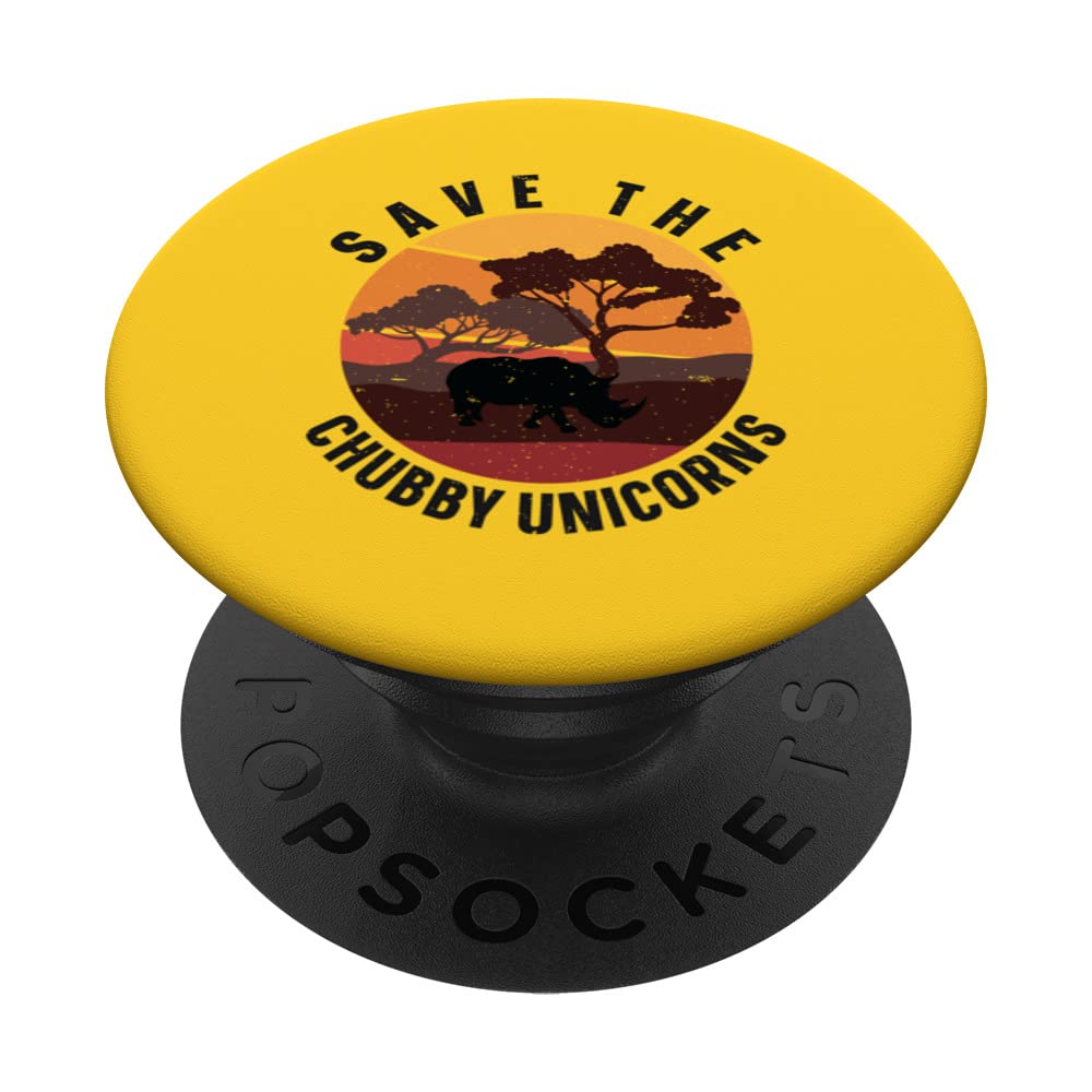 Save The Chubby Unicorns Rhino Rhinoceros Animal Welfare PopSockets Swappable PopGrip