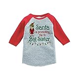 Custom Party Shop Youth Big Sister Christmas Raglan Shirt Red