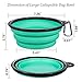 YISSCEN Collapsible Dog Bowl Large, Portable Silicone Travel Food Bowls for Dogs, Food Grade Silicone BPA Free Pet Food Water Bowls (Blue & Green)
