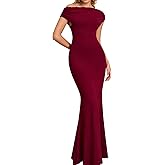 GLNEGE Formal Off The Shoulder Wedding Guest Maxi Dress Fall Elegant Bodycon Cocktail Party Dresses for Women