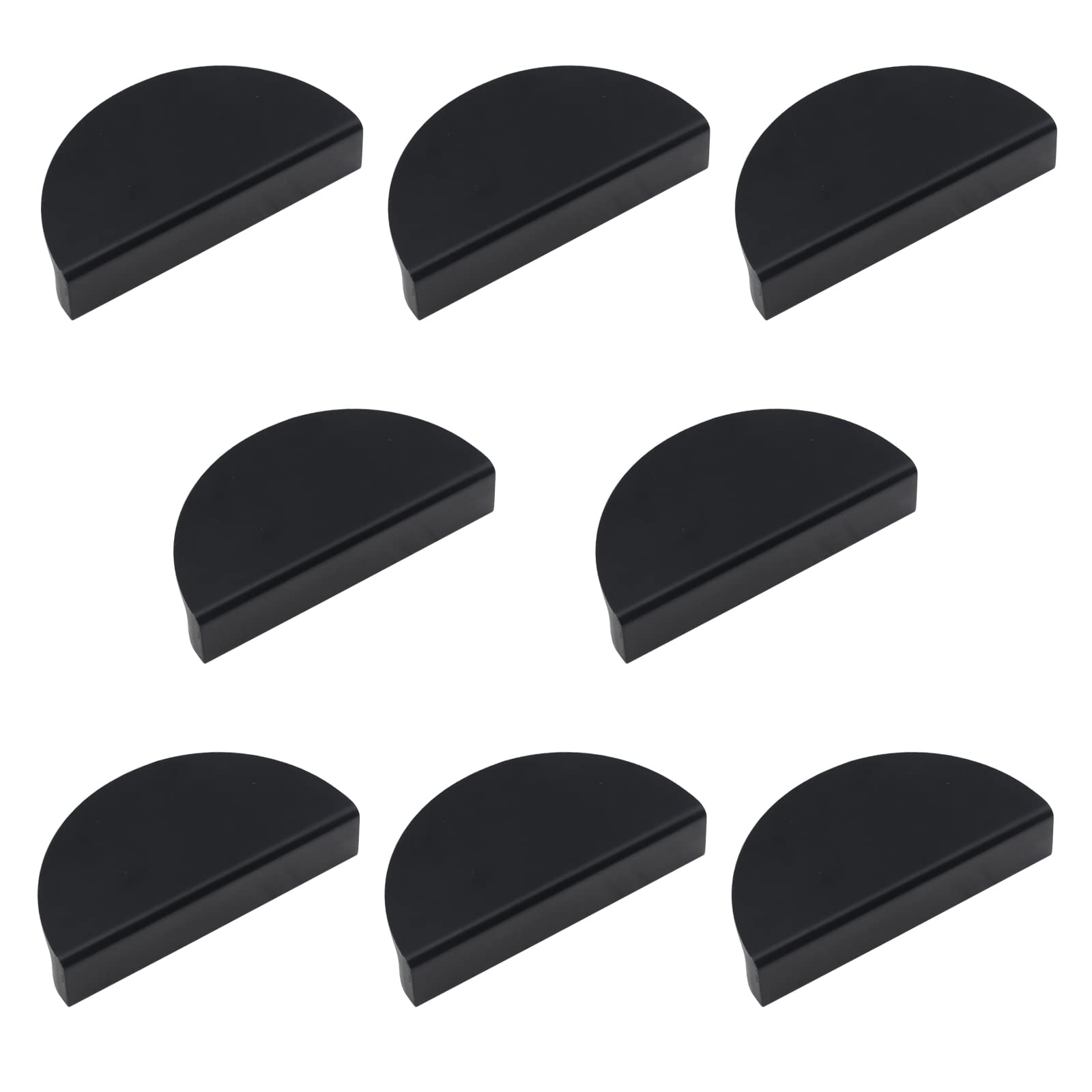 INCREWAY Half Moon Drawer Pulls,8PCS Aluminum Alloy Cabinet Pulls Semicircle Knobs Decorative Door Knobs (Matte Black)