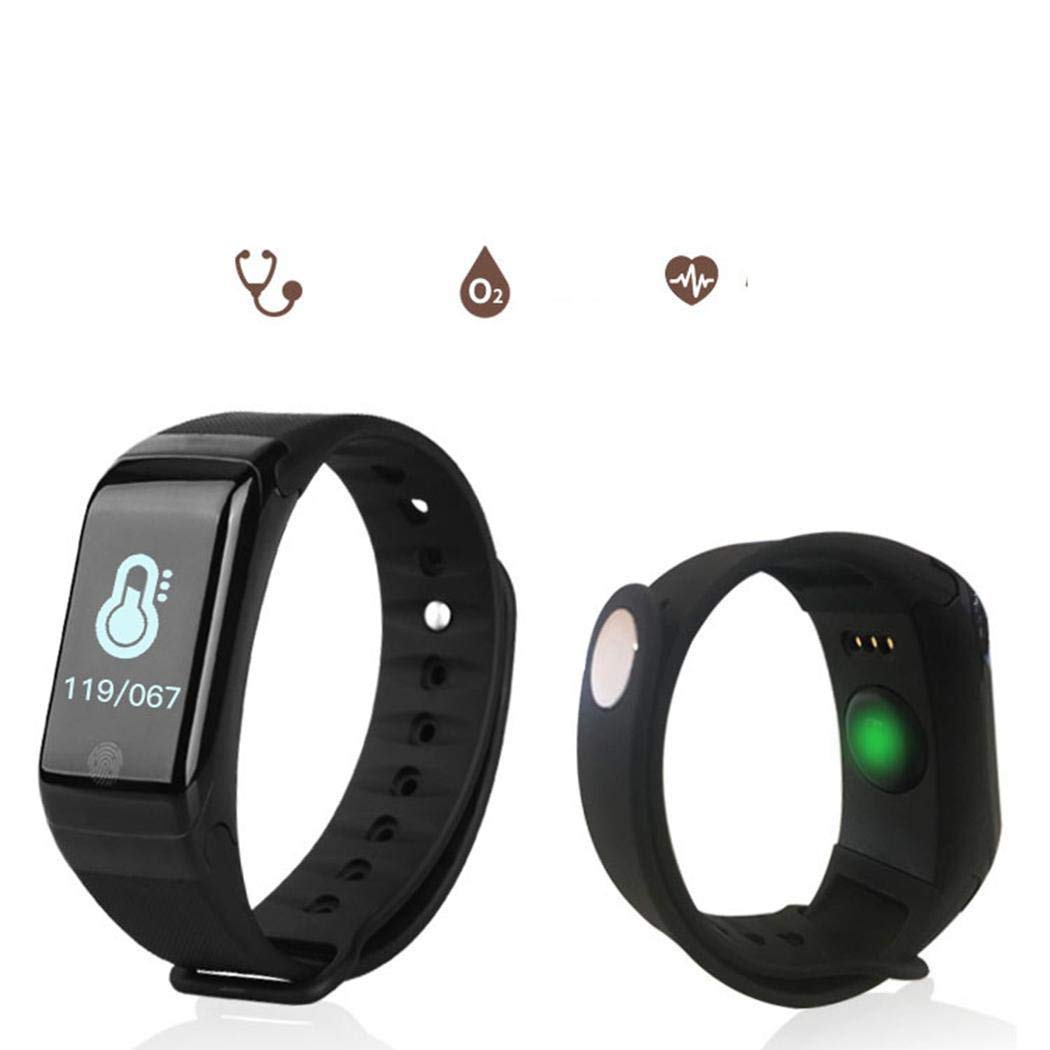 Pinsparkle Multifunctional Digital Display Buckle Closure Smart Bracelet Health Wristband Fitness Trackers