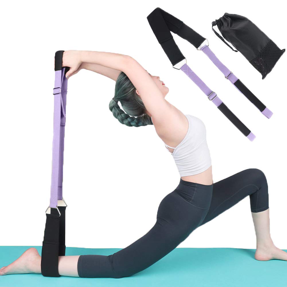 Yoga Stretching Strap, Improve Body Flexibility Stretch Strap Backbend Assist Trainer, Adjustable Leg Stretcher Home Gym Equipment for Pilates Splits Ballet Cheerleading Gymnastics Rehab (purple)