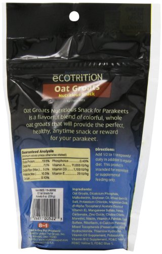 eCotrition Oat Groats Nutritious Snack For Parakeets, 8-Ounce - Thumbnail 3