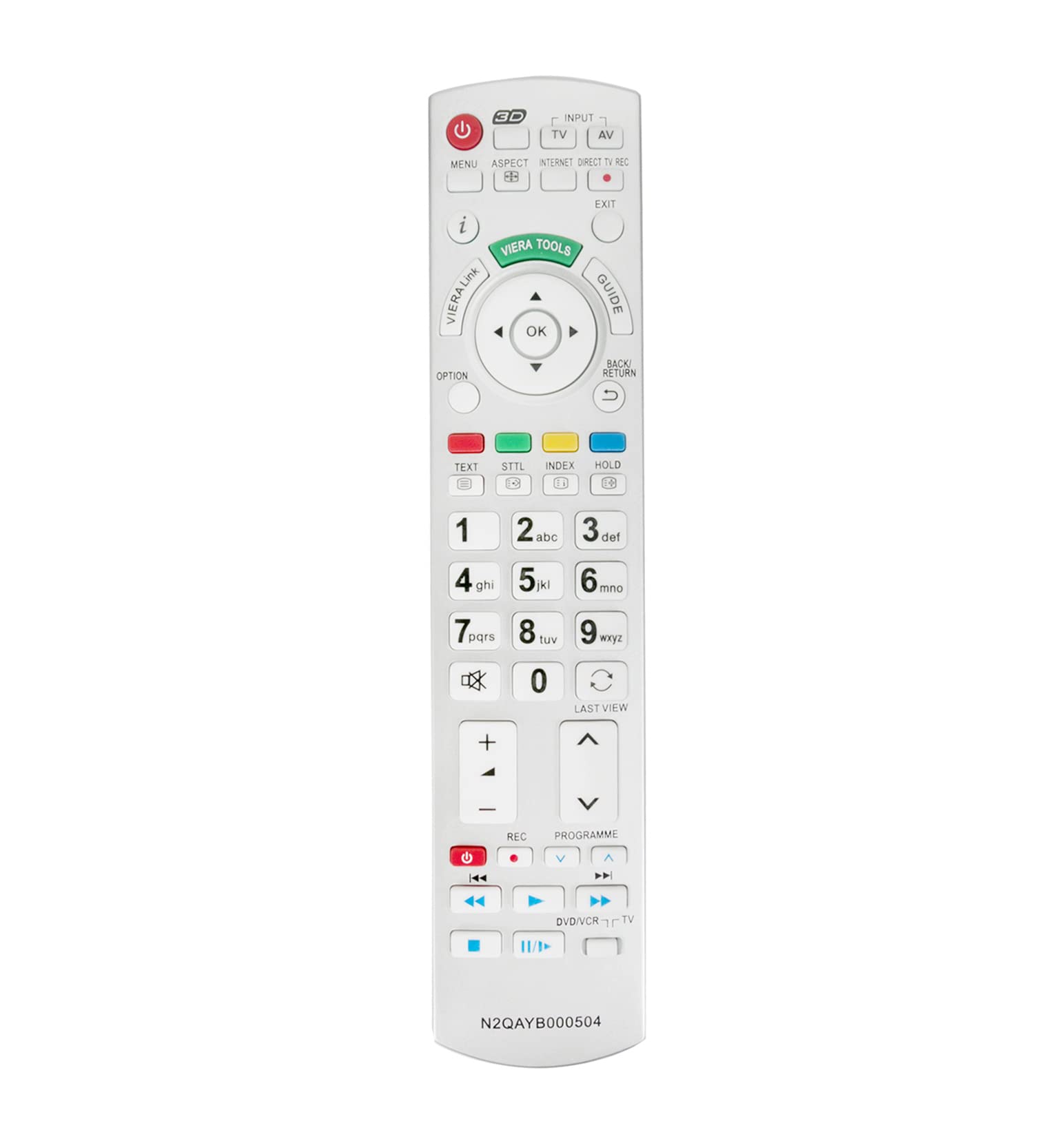 AULCMEET N2QAYB000504 Replacement Remote Control Compatible with Panasonic Viera OLED Smart TV TX-P42GW30S TX-L37V20E TX-L42D25E TX-L37EW30 TX-L42ES31 N2QAYB000785 TX-L32D28EP
