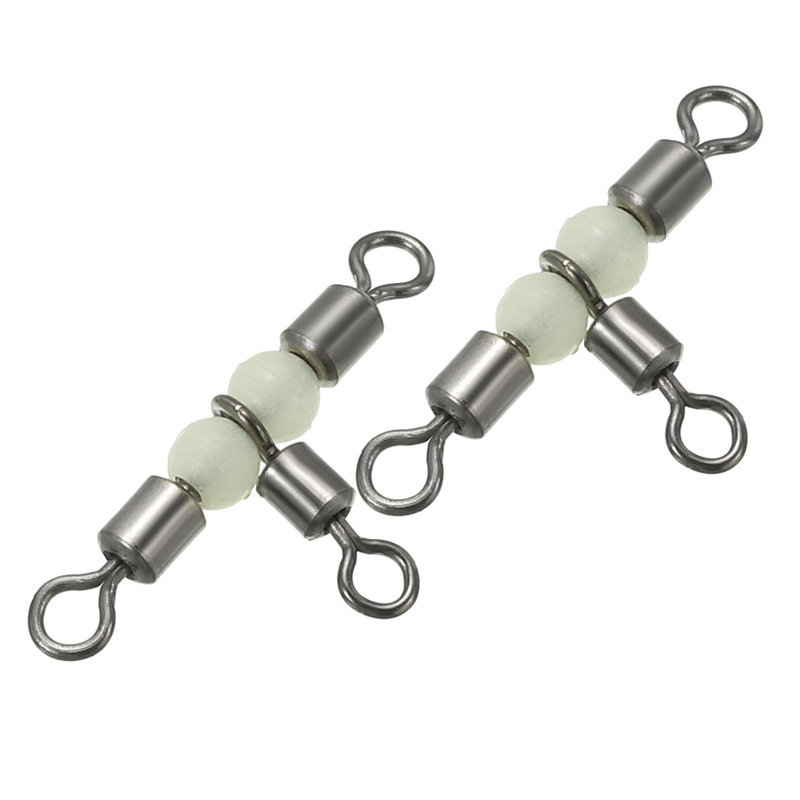 PATIKIL 3 Way Swivel 1.1x0.6 Inch, 10 Pack Cross Line T Turn Rolling Terminal Tackle with Luminous Beads for Catfish Surf Rig, Black