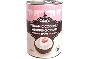 Cha’s Organics Organic Coconut Whipping Cream, Whipped Cream, Unsweetened, Gluten Free, Non-GMO, Vegan, 400mL