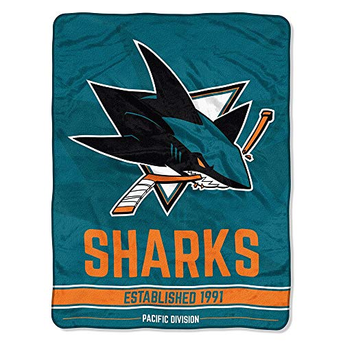 Northwest NHL San Jose Sharks Unisex-Adult Micro Raschel Throw Blanket, 46" x 60", Break Away