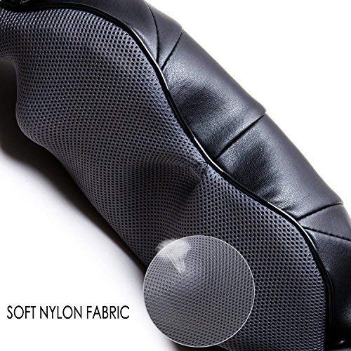 Deep Shiatsu Kneading Neck Back Shoulder 3D Rollers Massager with Heat for Home Car Office[Bi-direction,Intensity Control](Black)