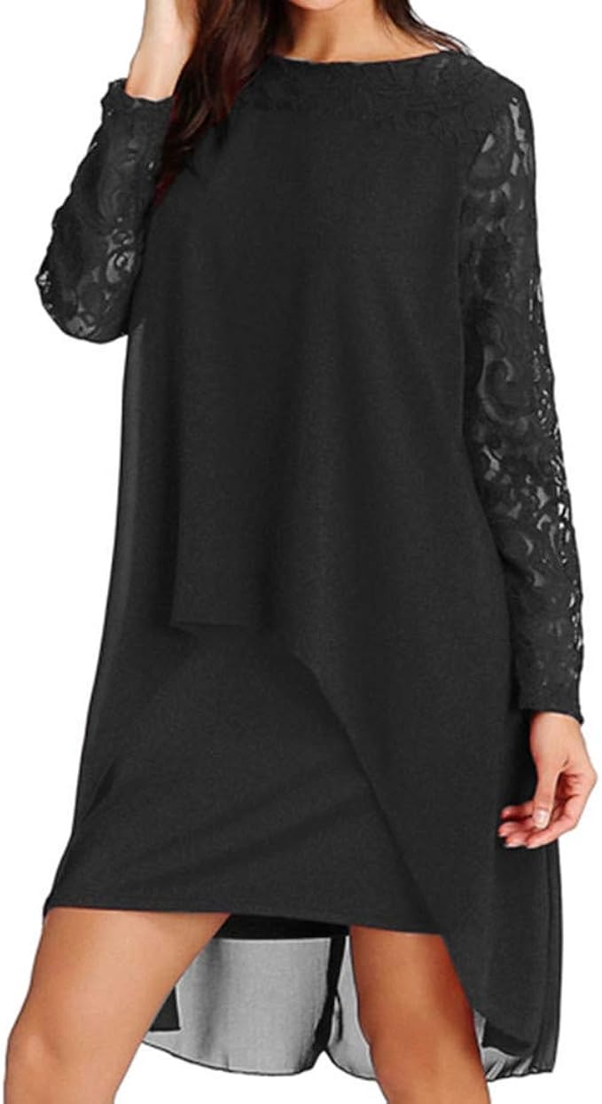 long sleeve overlay dress