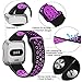 Wepro Bands Compatible with Fitbit Versa SmartWatch, Watch Silicone Replacement Band for Women Men Kids, Small, Black on Plum