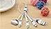 KINGBACK 2 Packs 1 Feet Premium Quality 4 in 1 Multiple USB Charging Cable Adapter Connector with 8 Pin Lighting / 30 Pin / Micro USB / Mini USB Ports for iPhone iPad, LG, Samsung, and More