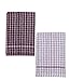 Kuk's Cuisine Kitchen Towels - Ultra Absorbent - 100% Cotton - Size: Jumbo (25.5 in x 17.7 in) - AKA European Tea Towels, Dish Cloths, Dish Towel - Checkered Pattern - Set of Two (Purple & White)