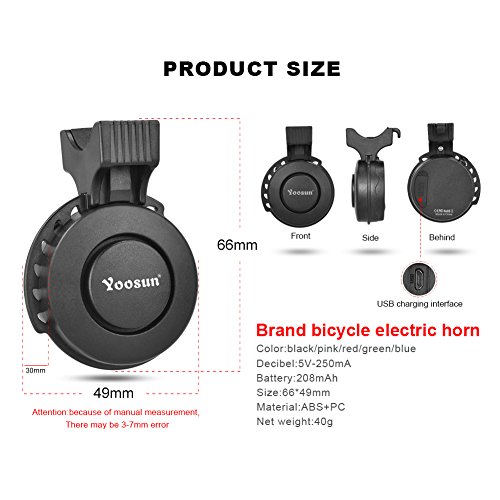 image for YOOSUN Bicycle Bell Electric Bike Bell Mini Bicycle Horn and Cycling b