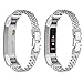 For Fitbit Alta HR and Alta Bands, bayite Replacement Stainless Steel Chain Bands Adjustable Wristbands Silver Dual Chains Large